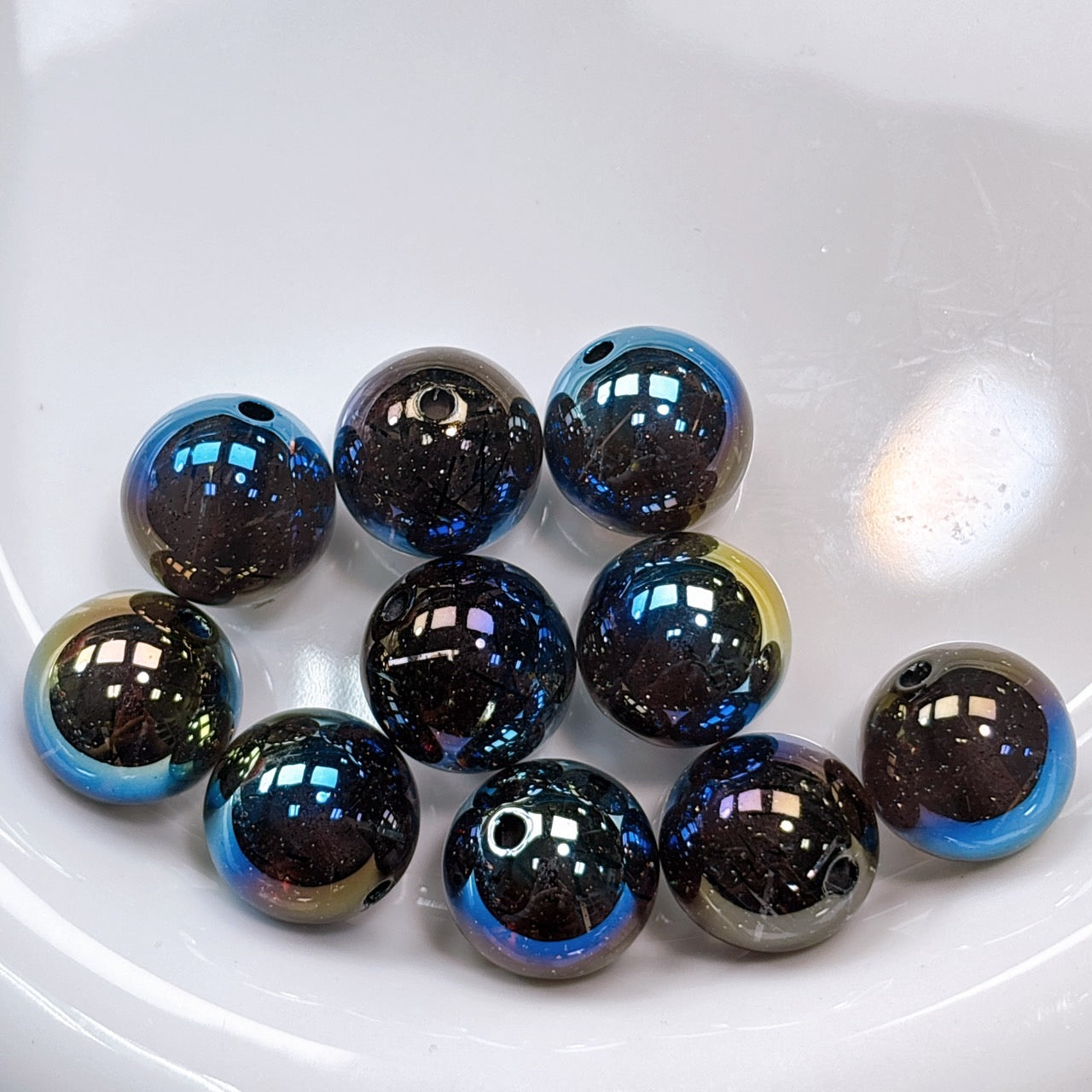 銀糸シリーズ No.3ブラック  光学ビーズ 16㎜