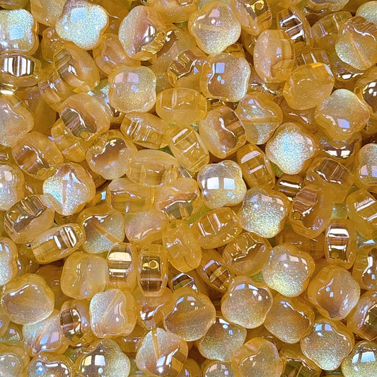 ティンカー♧クローバーシリーズ No.2イエロー 光学ビーズ 17㎜