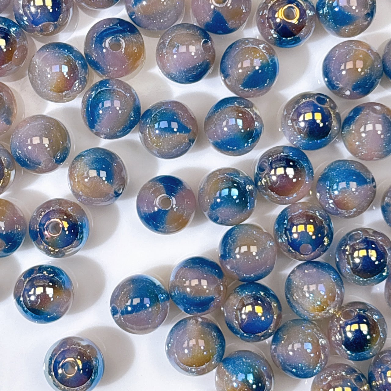 煌線飴シリーズ No.3青系 光学ビーズ 10㎜