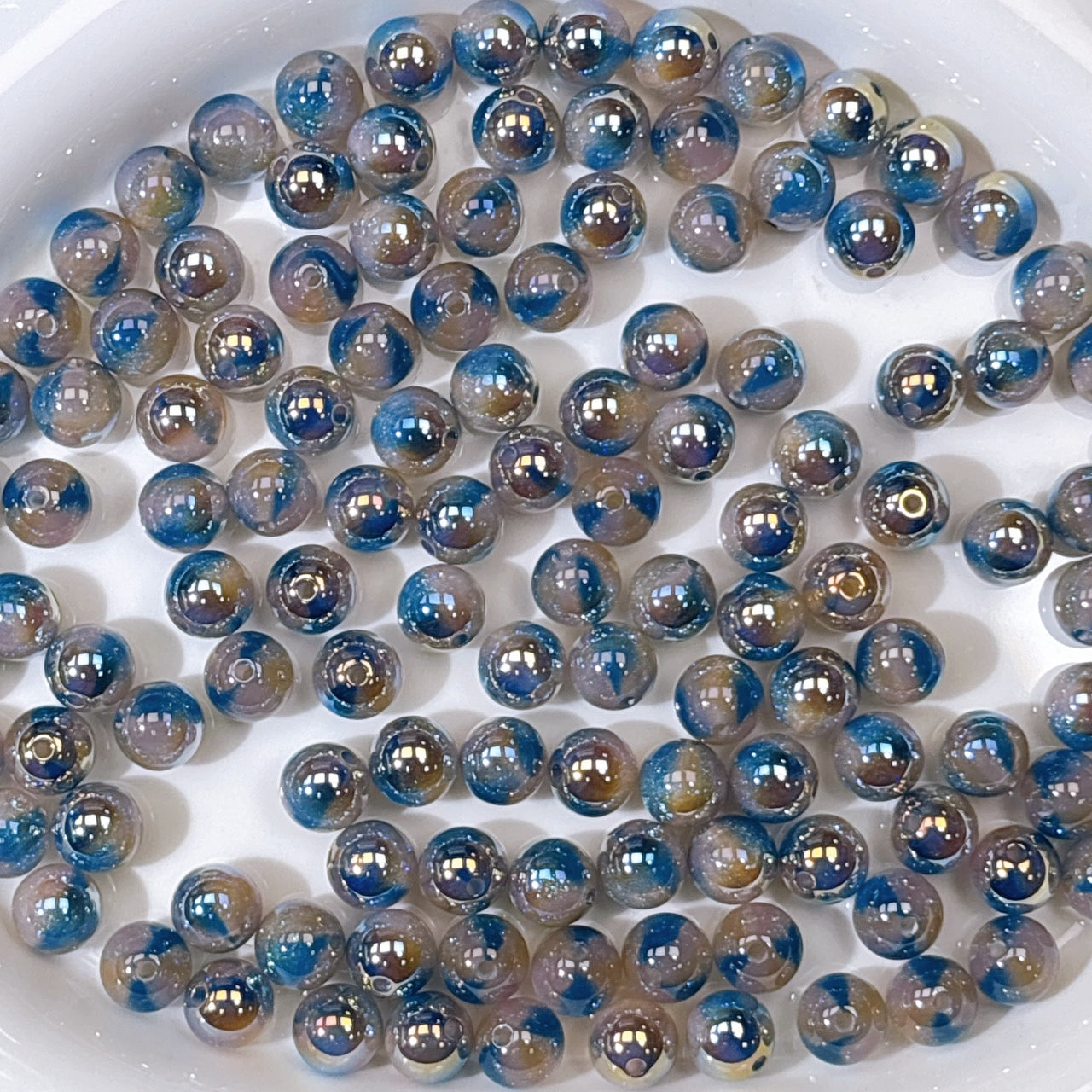 煌線飴シリーズ No.3青系 光学ビーズ 10㎜
