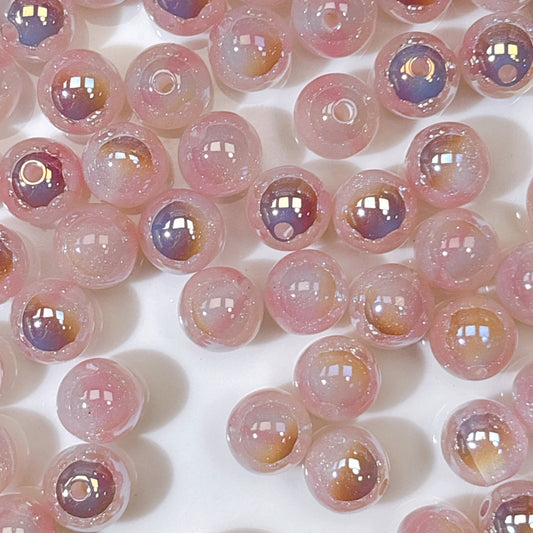 煌線飴シリーズ No.4桃色系 光学ビーズ 10㎜