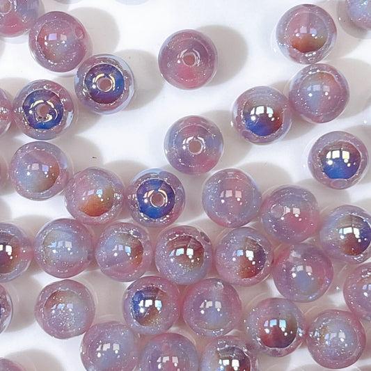 煌線飴シリーズ No.6薄紫系 光学ビーズ 10㎜
