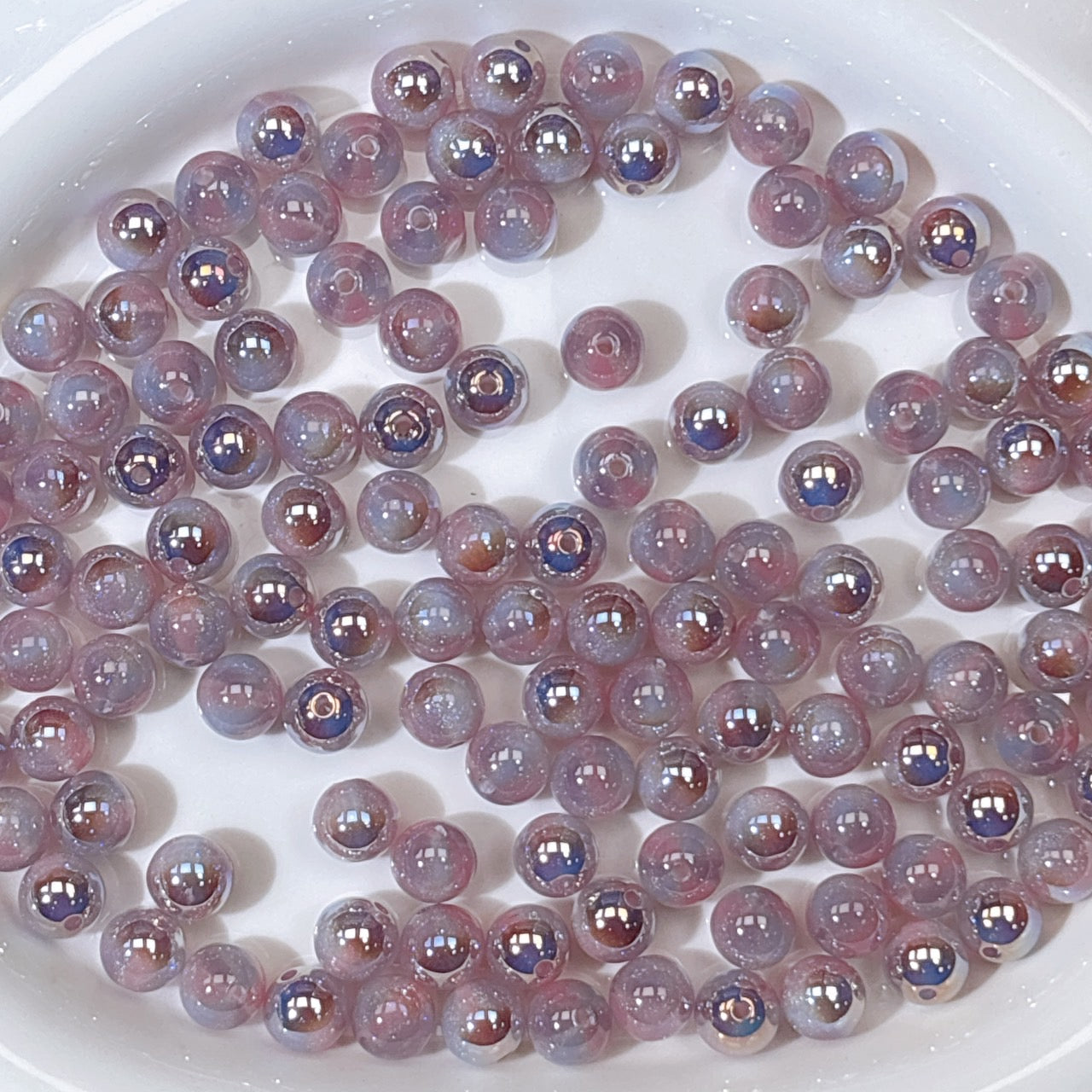 煌線飴シリーズ No.6薄紫系 光学ビーズ 10㎜