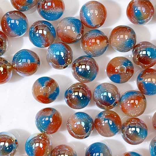 煌線飴シリーズ No.8水色系 光学ビーズ 10㎜