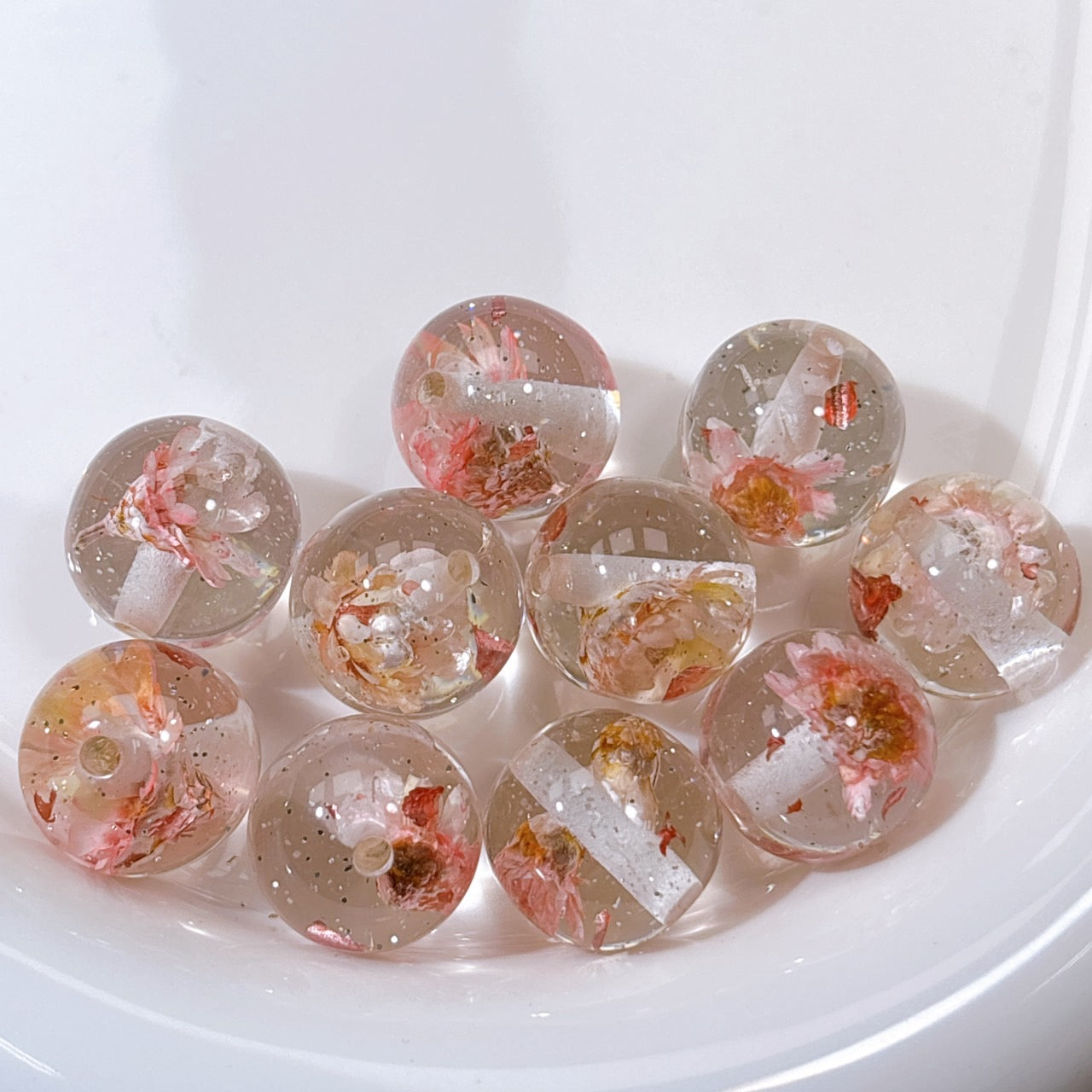 花宵夢シリーズ No.6桜色 ドライフラワー・箔ラメ入り16㎜