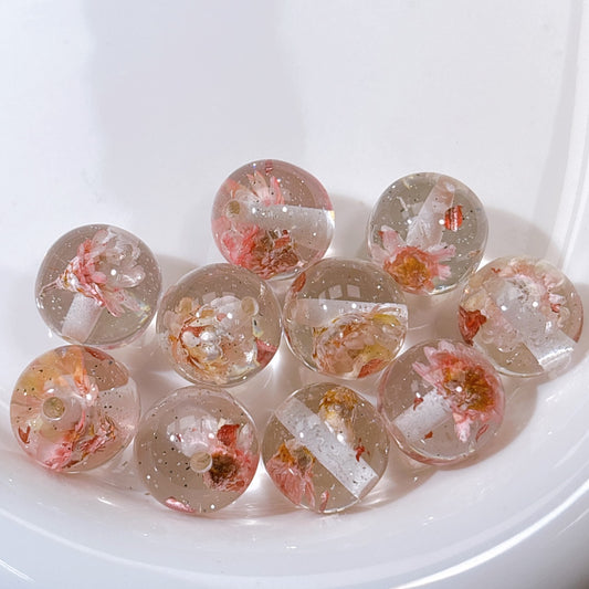 花宵夢シリーズ No.6桜色 ドライフラワー・箔ラメ入り16㎜