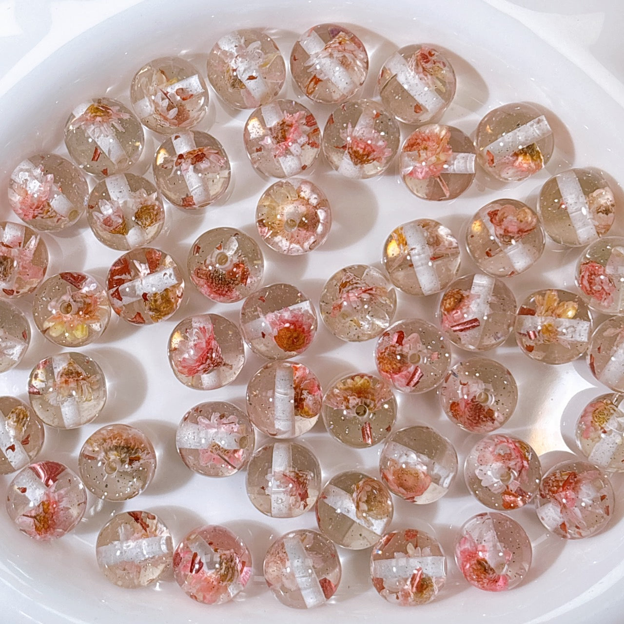 花宵夢シリーズ No.6桜色 ドライフラワー・箔ラメ入り16㎜