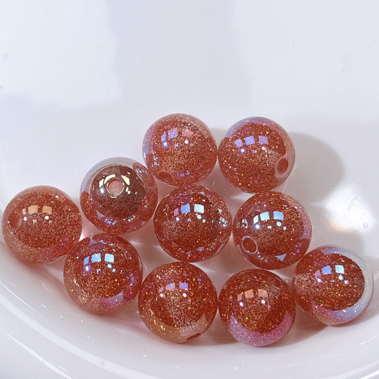 グリッターマジック No.1チェリーレッド 光学ビーズ 16㎜