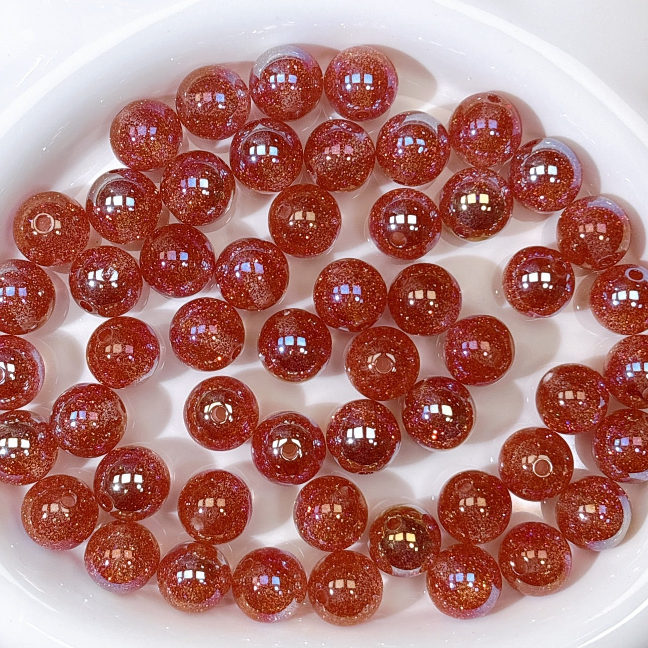 グリッターマジック No.1チェリーレッド 光学ビーズ 16㎜