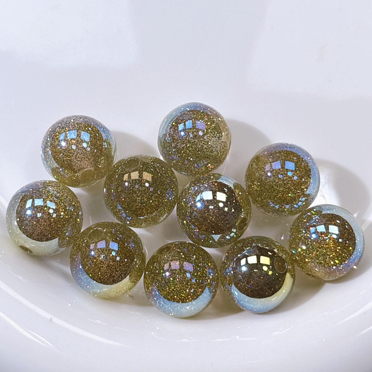 グリッターマジック No.2スターイエロー 光学ビーズ 16㎜