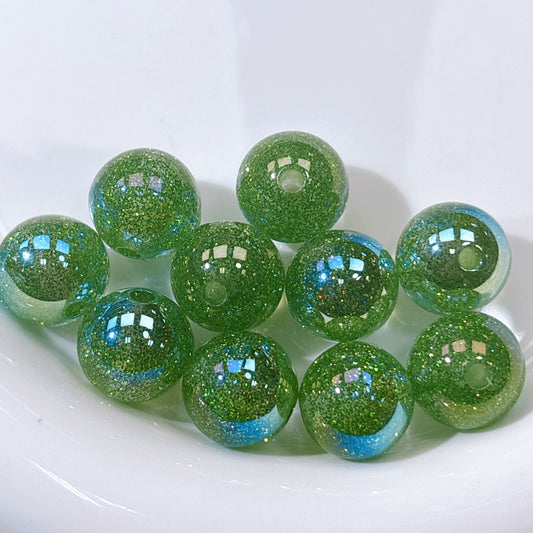 グリッターマジック No.3リーフグリーン 光学ビーズ 16㎜