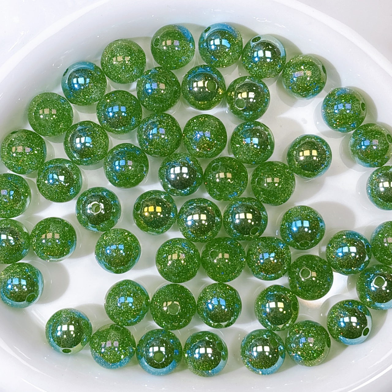 グリッターマジック No.3リーフグリーン 光学ビーズ 16㎜