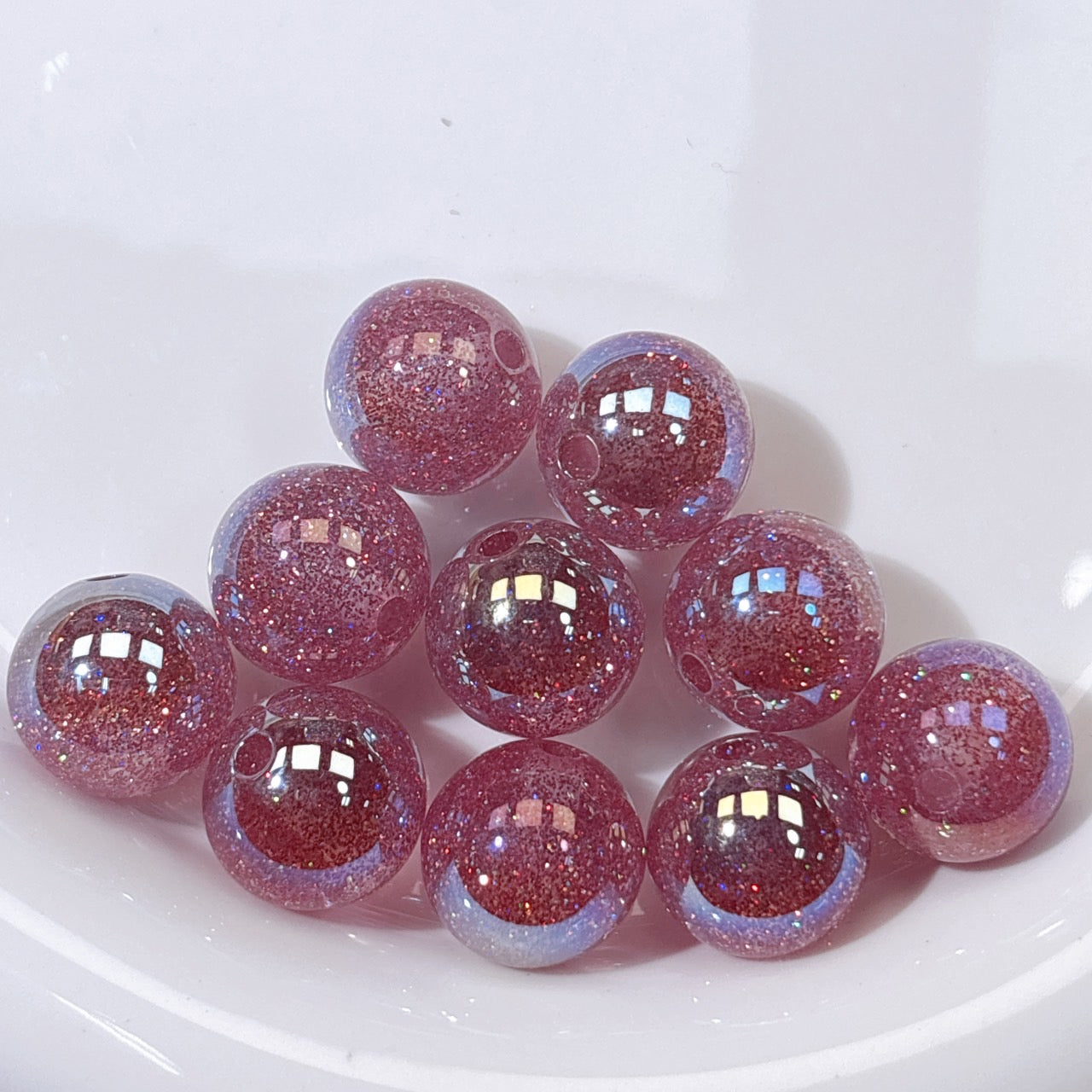 グリッターマジック No.5スミレピンク 光学ビーズ 16㎜