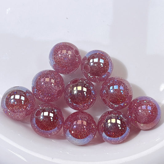 グリッターマジック No.5スミレピンク 光学ビーズ 16㎜