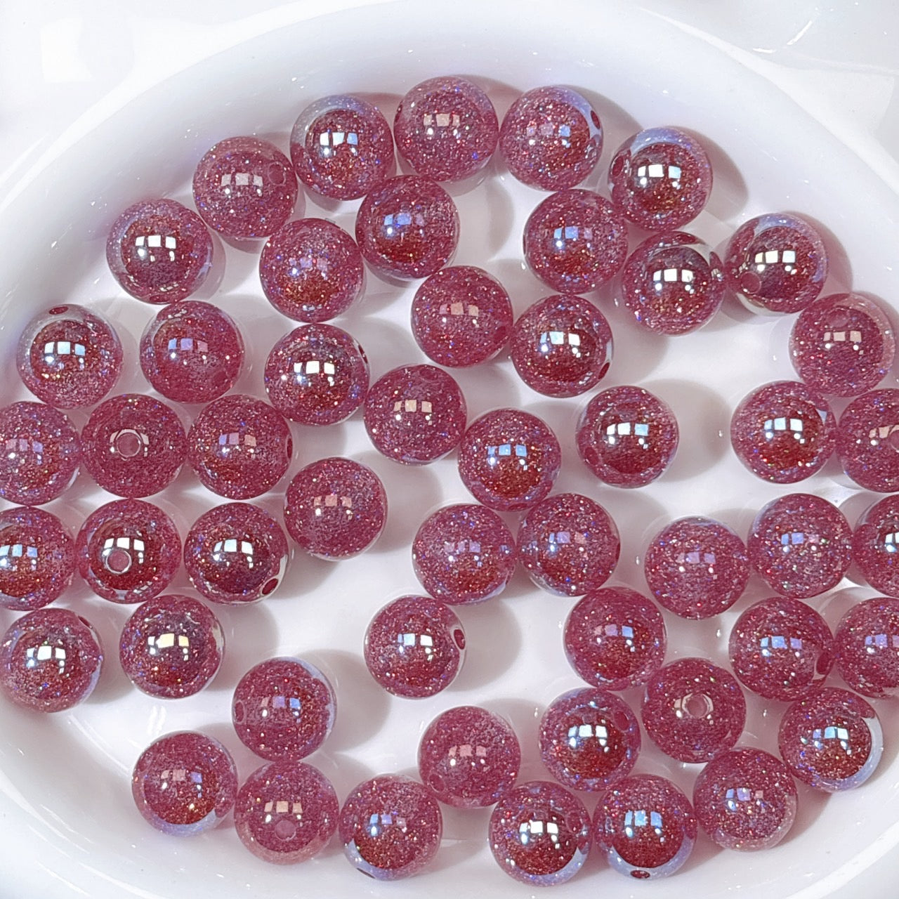 グリッターマジック No.5スミレピンク 光学ビーズ 16㎜