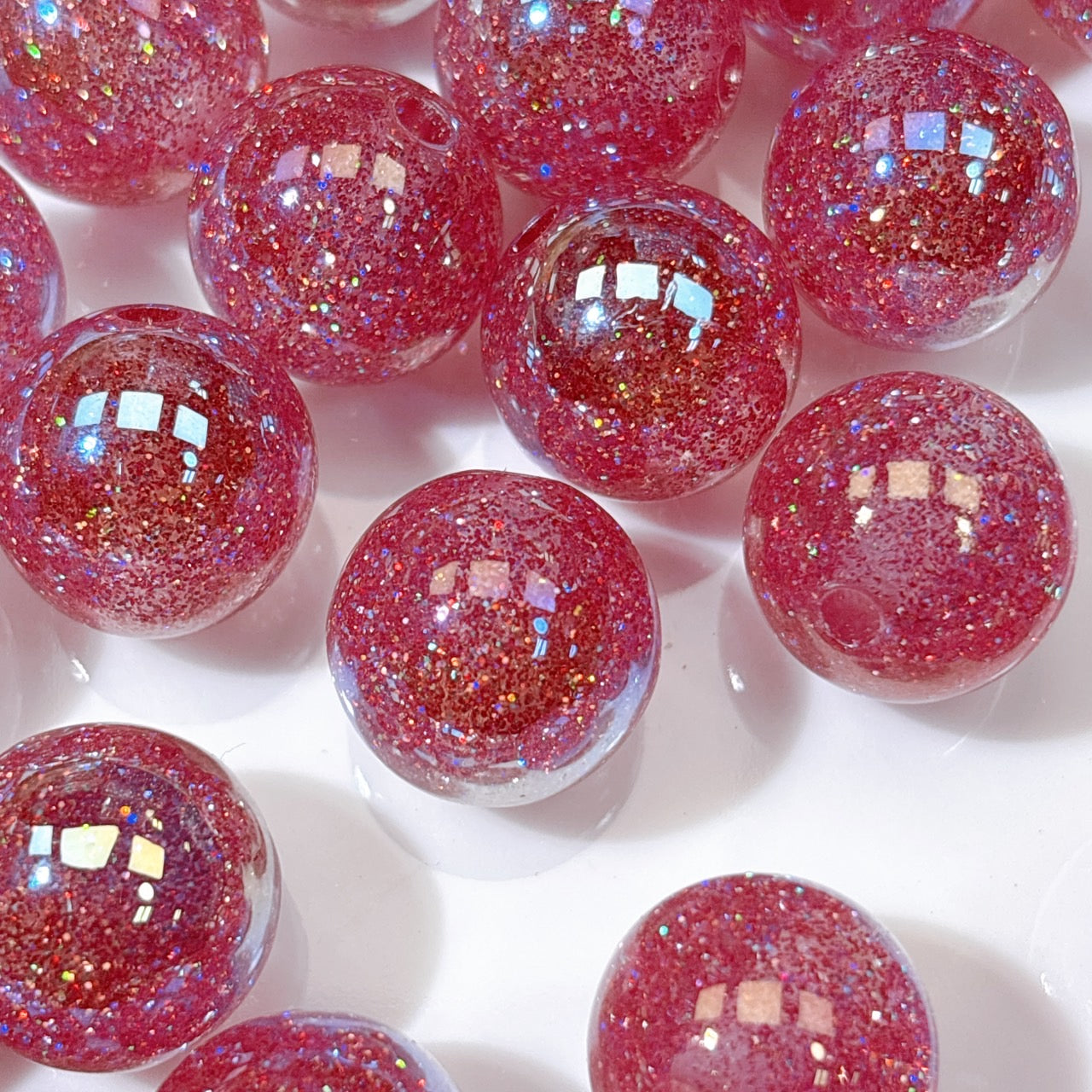 グリッターマジック No.5スミレピンク 光学ビーズ 16㎜