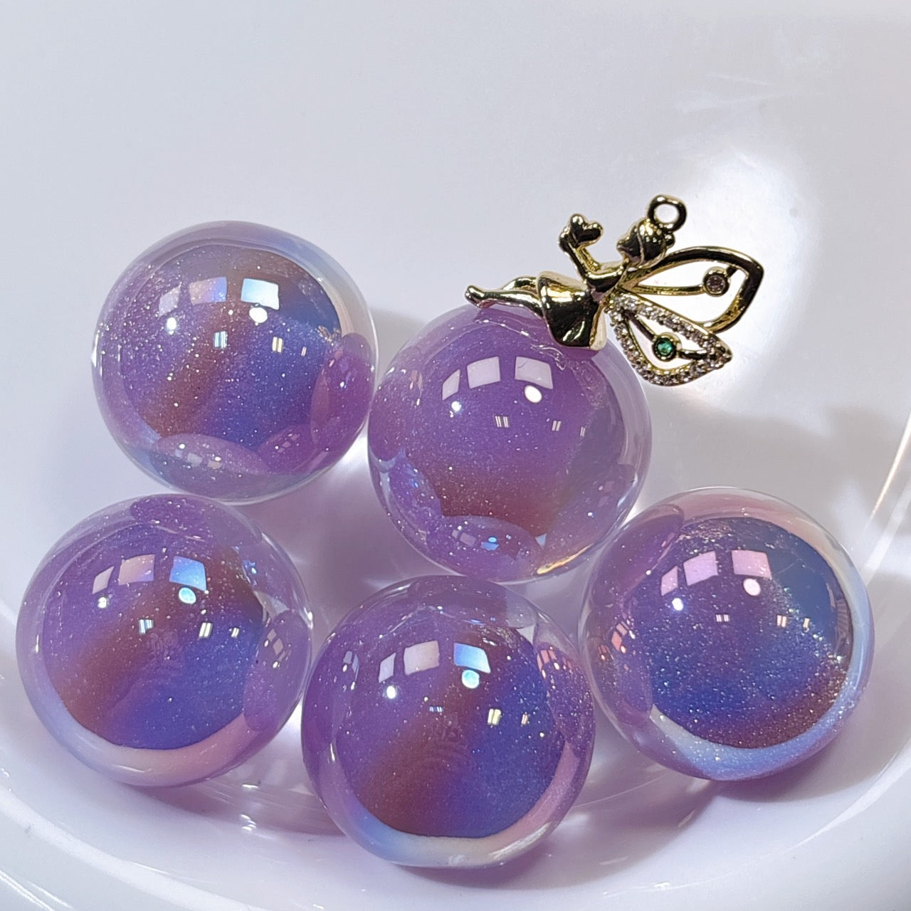 アイスフォール 光学ビーズ 半穴25㎜