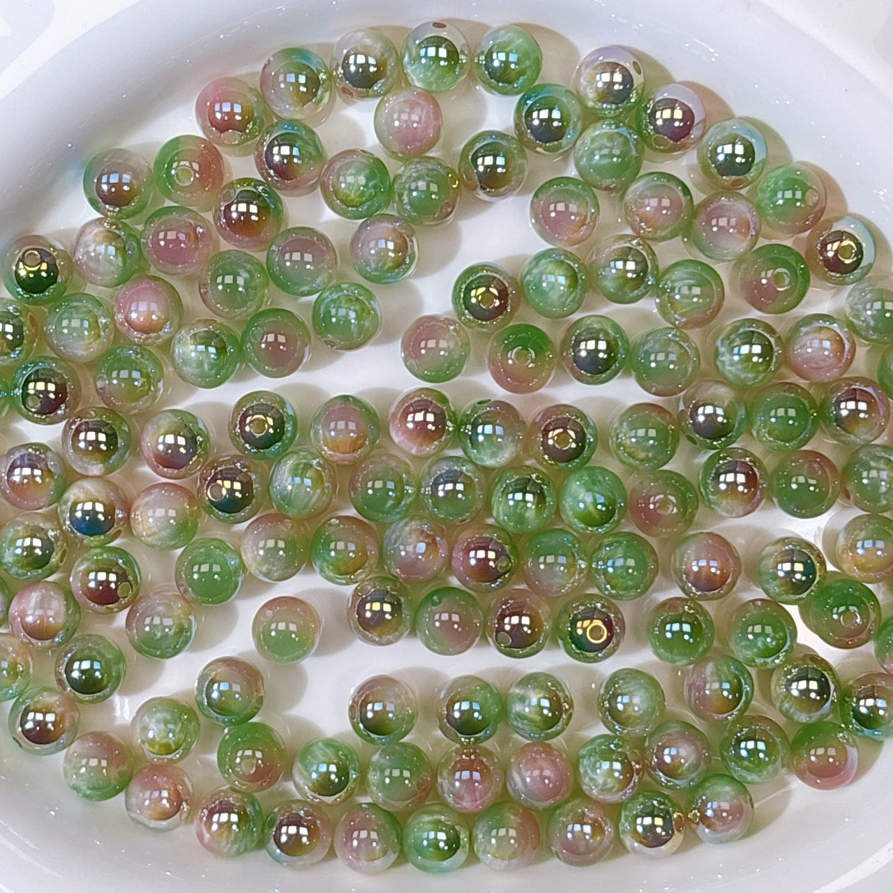 高品質 シラーミラージュ No.3グリーン×ホワイト×ピンク 10㎜