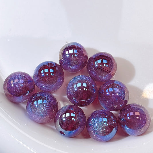霞空シリーズ No.4パープル 光学ビーズ 16㎜
