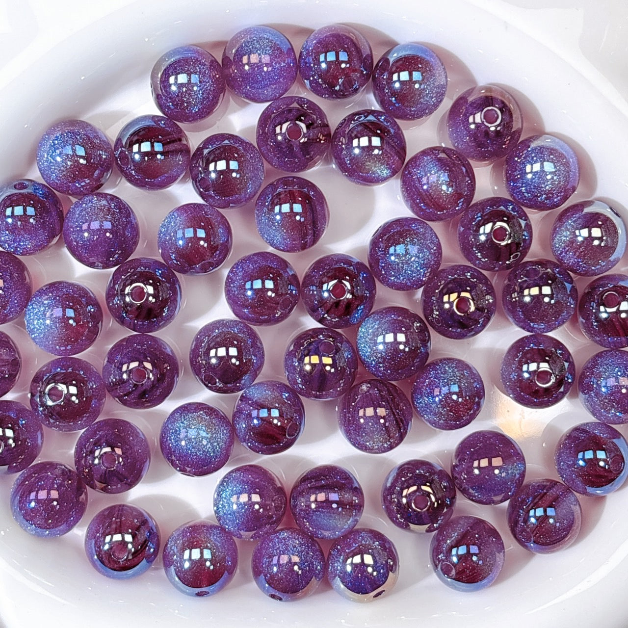 霞空シリーズ No.4パープル 光学ビーズ 16㎜