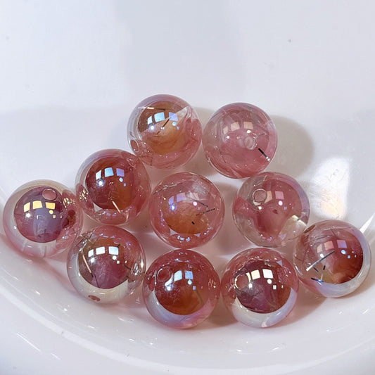 霧の銀糸 No.7ダスティピンク 光学ビーズ 16㎜