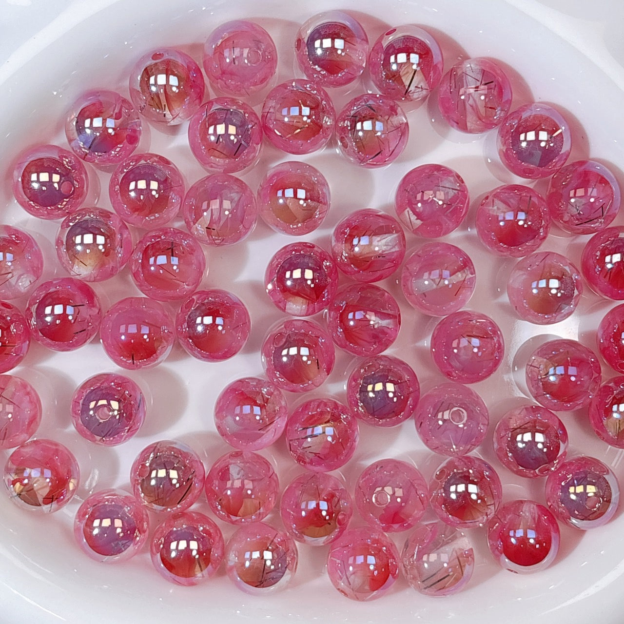 霧の銀糸 No.10フューシャピンク 光学ビーズ 16㎜