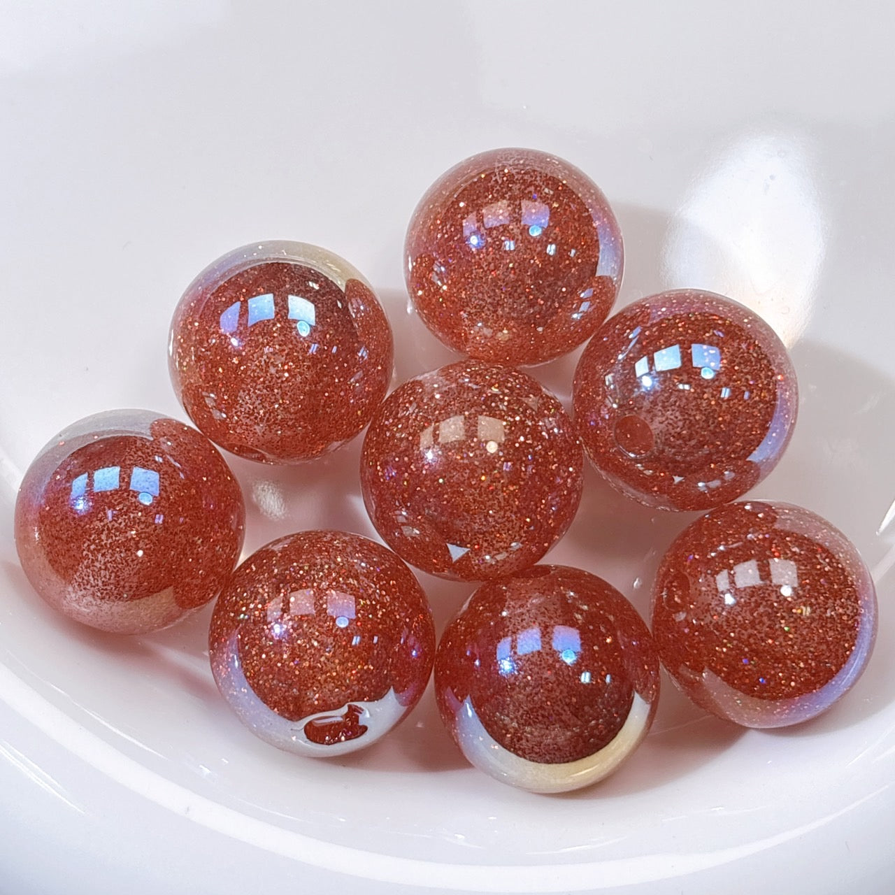 グリッターマジック No.1チェリーレッド 光学ビーズ 20㎜