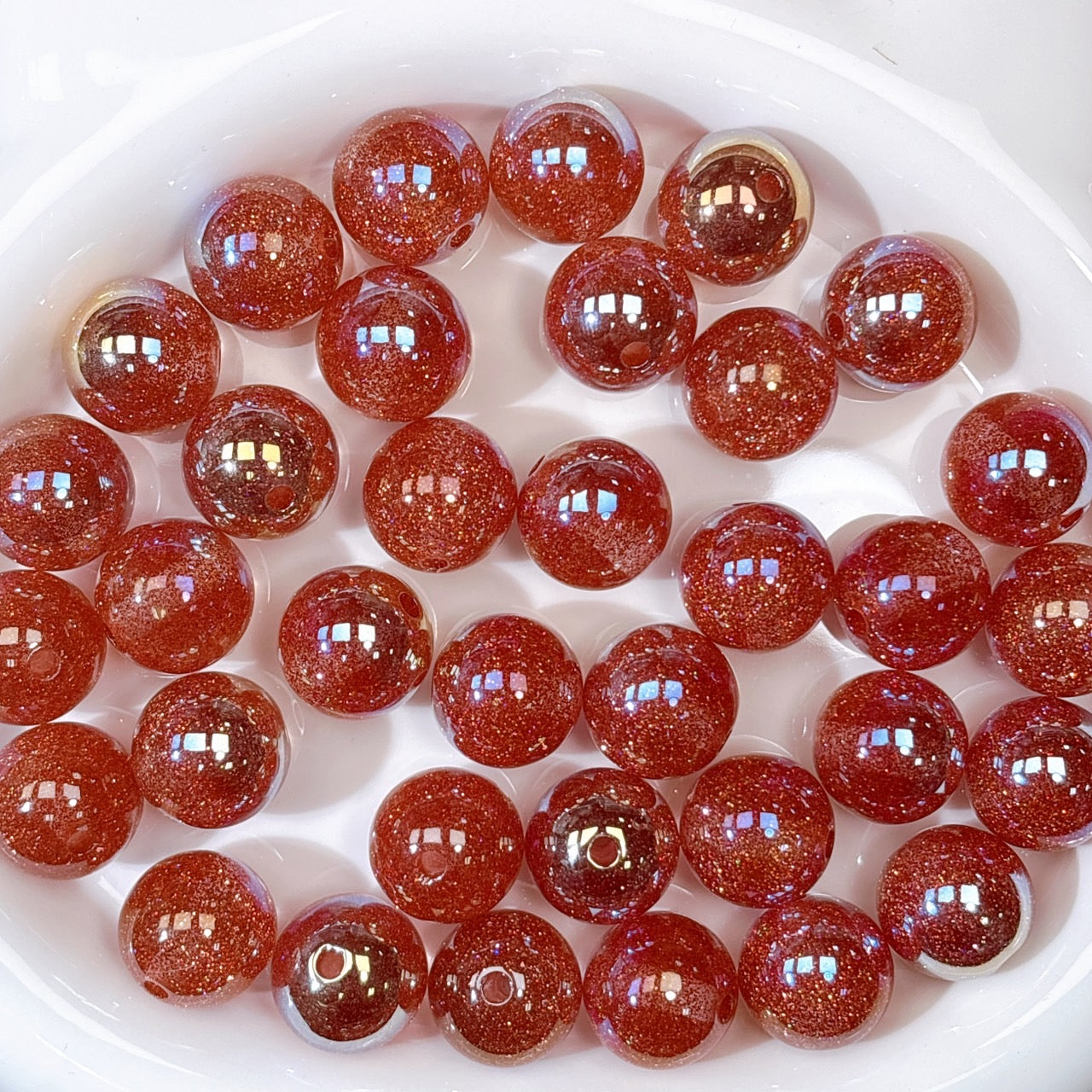 グリッターマジック No.1チェリーレッド 光学ビーズ 20㎜