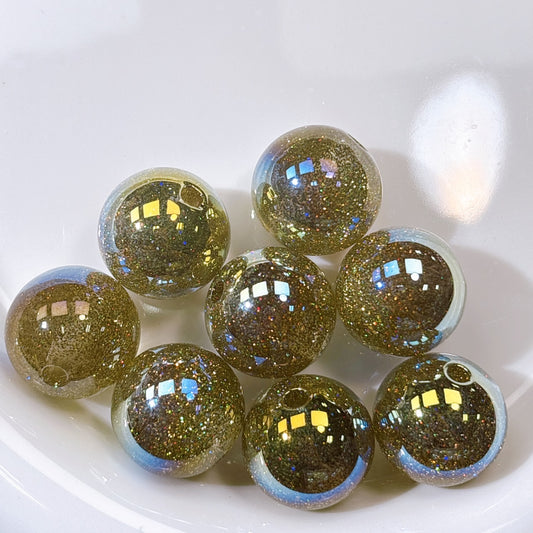 グリッターマジック No.2スターイエロー 光学ビーズ 20㎜