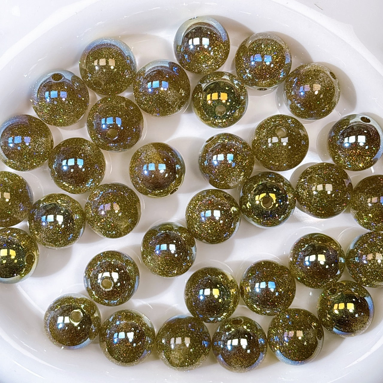 グリッターマジック No.2スターイエロー 光学ビーズ 20㎜