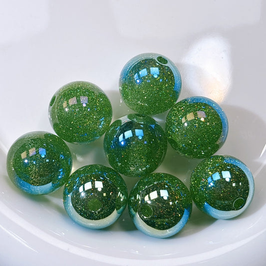 グリッターマジック No.3リーフグリーン 光学ビーズ 20㎜