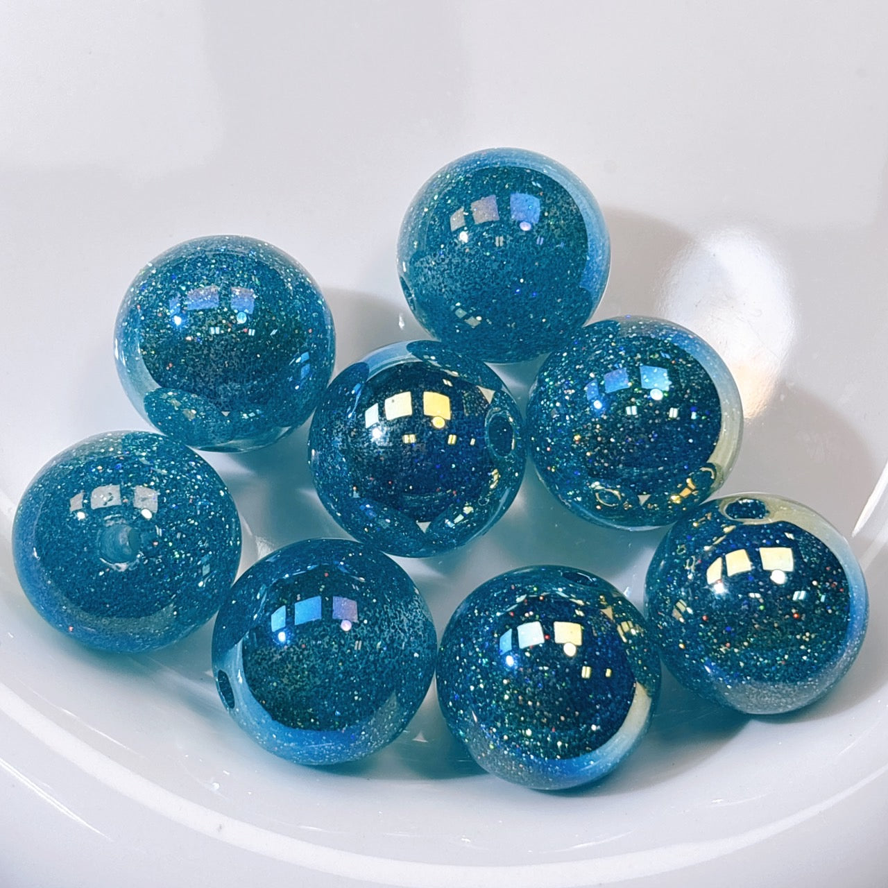 グリッターマジック No.4スカイブルー 光学ビーズ 20㎜