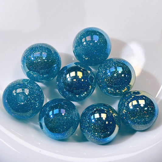 グリッターマジック No.4スカイブルー 光学ビーズ 20㎜