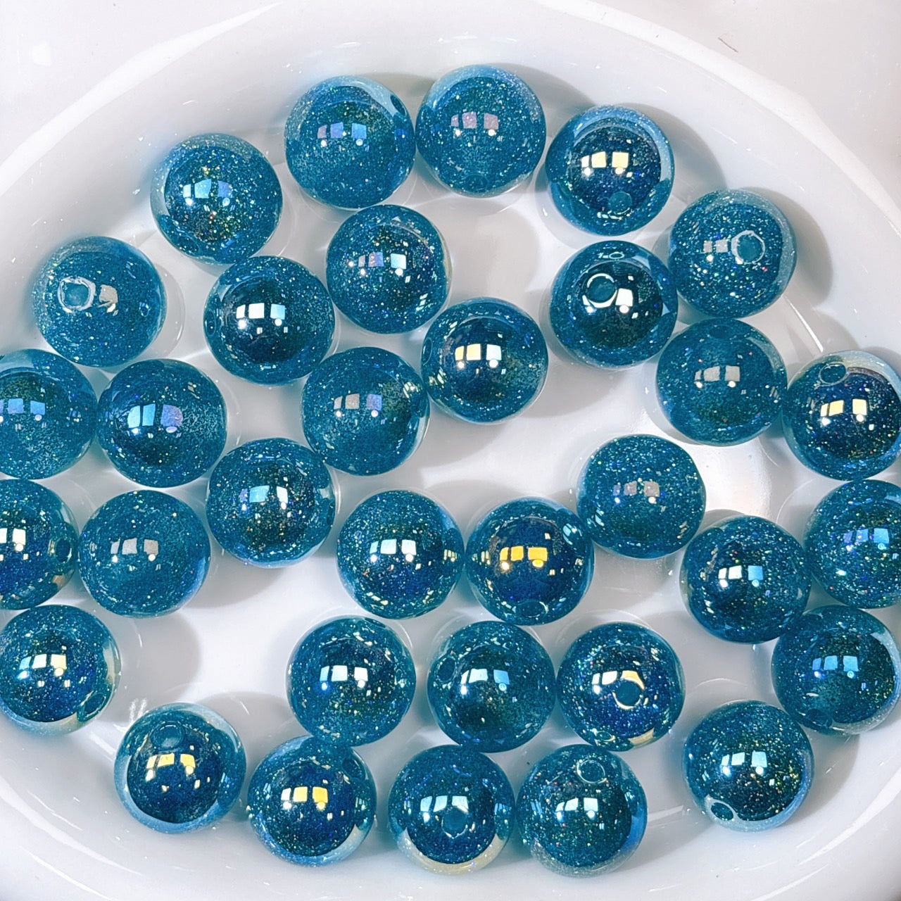グリッターマジック No.4スカイブルー 光学ビーズ 20㎜