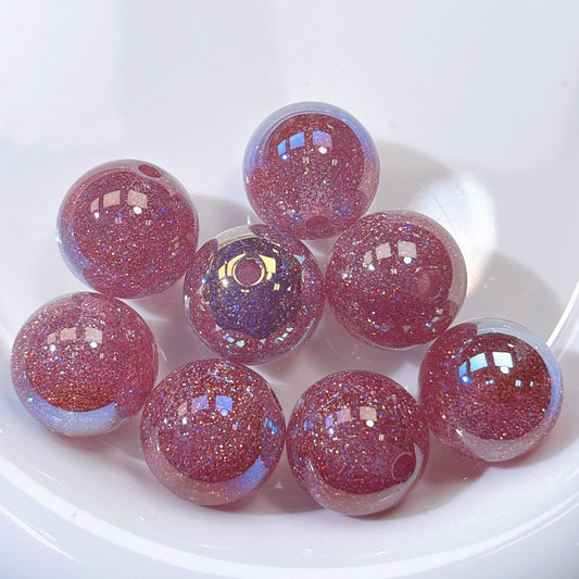 グリッターマジック No.5スミレピンク 光学ビーズ 20㎜