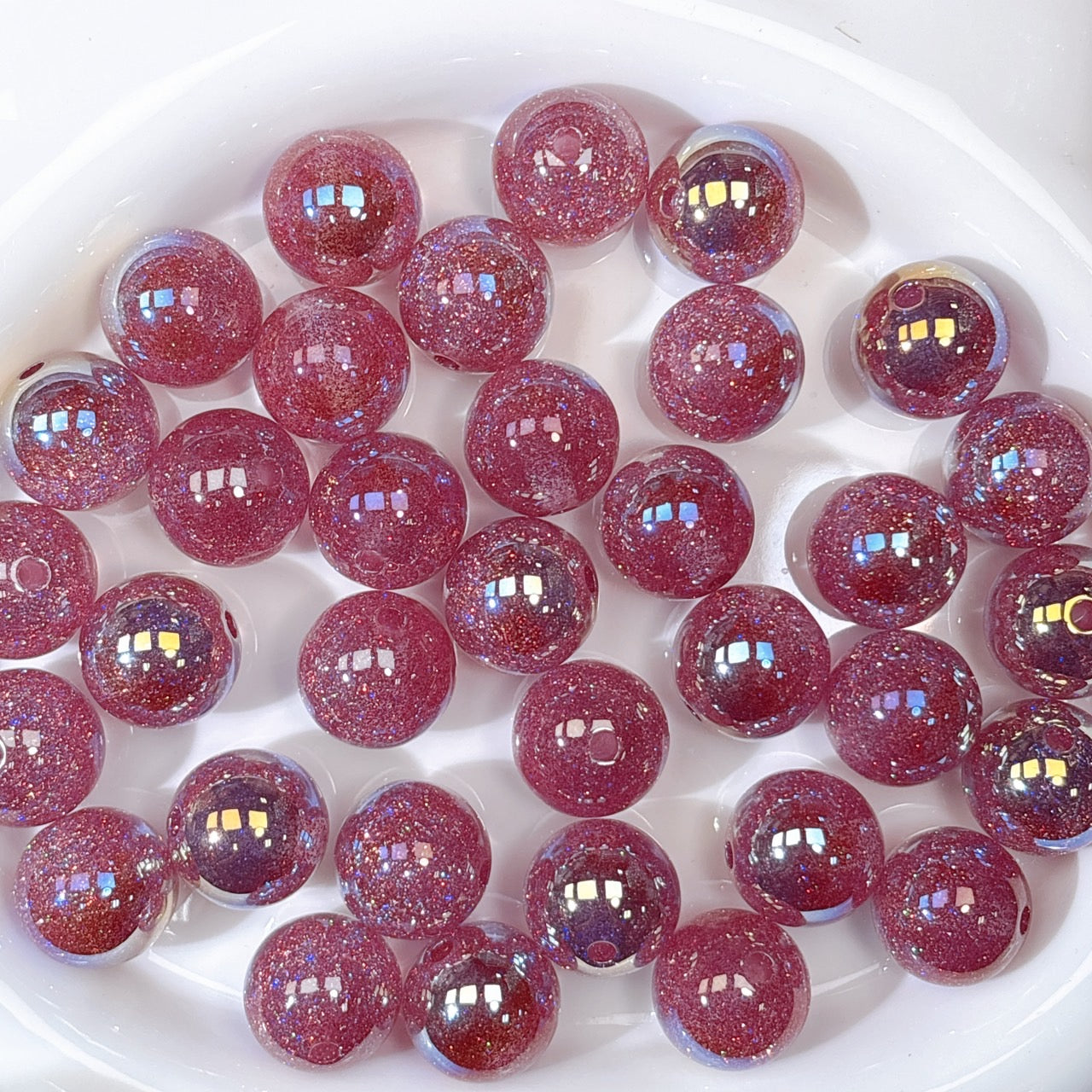 グリッターマジック No.5スミレピンク 光学ビーズ 20㎜