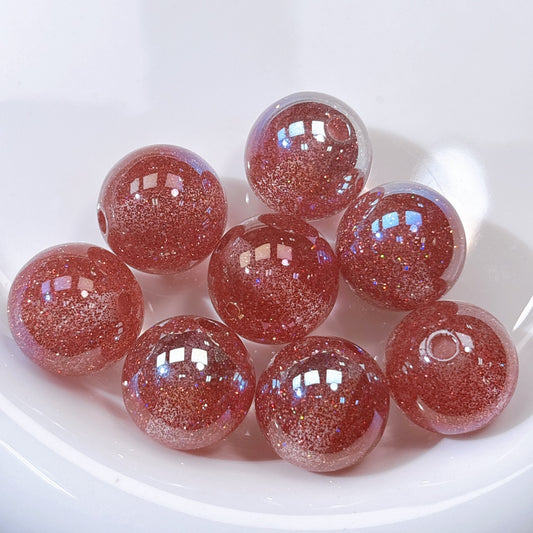 グリッターマジック No.7ローズレッド 光学ビーズ 20㎜