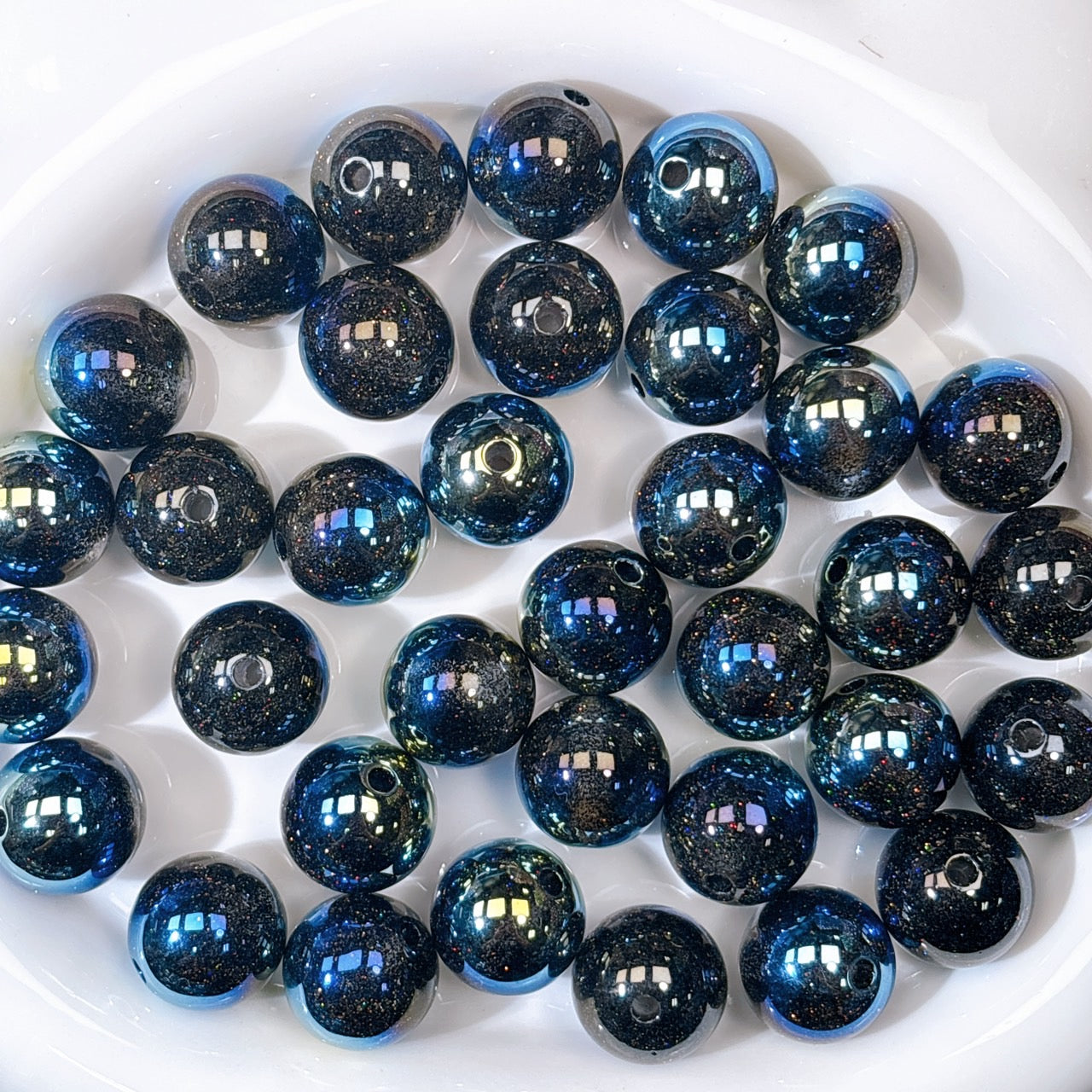 グリッターマジック No.9ナイトブラック 光学ビーズ 20㎜