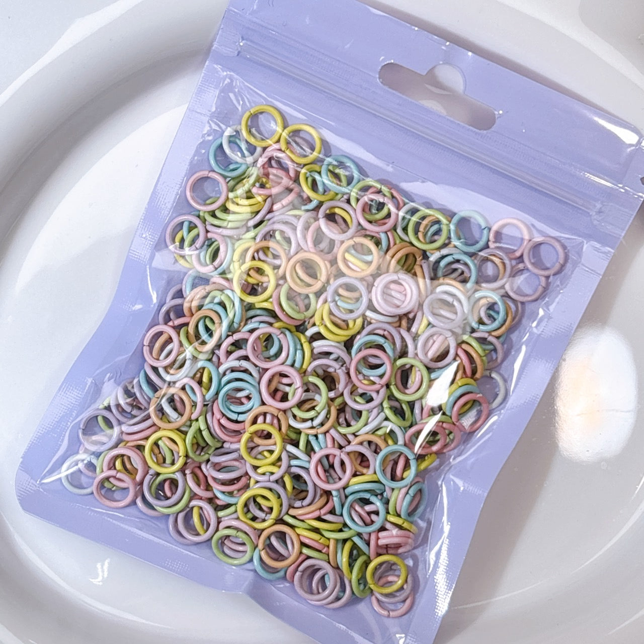 パステルカラー丸カン 直径8㎜ (100g)