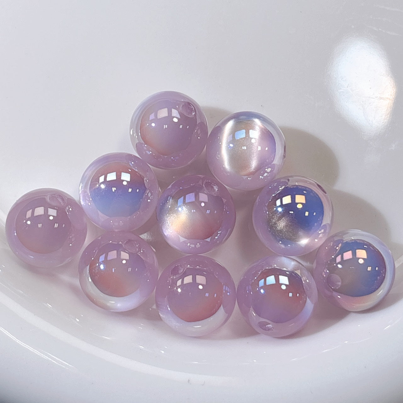 高品質 マーメイド・ジュエル No.4パープル 光学ビーズ 16㎜