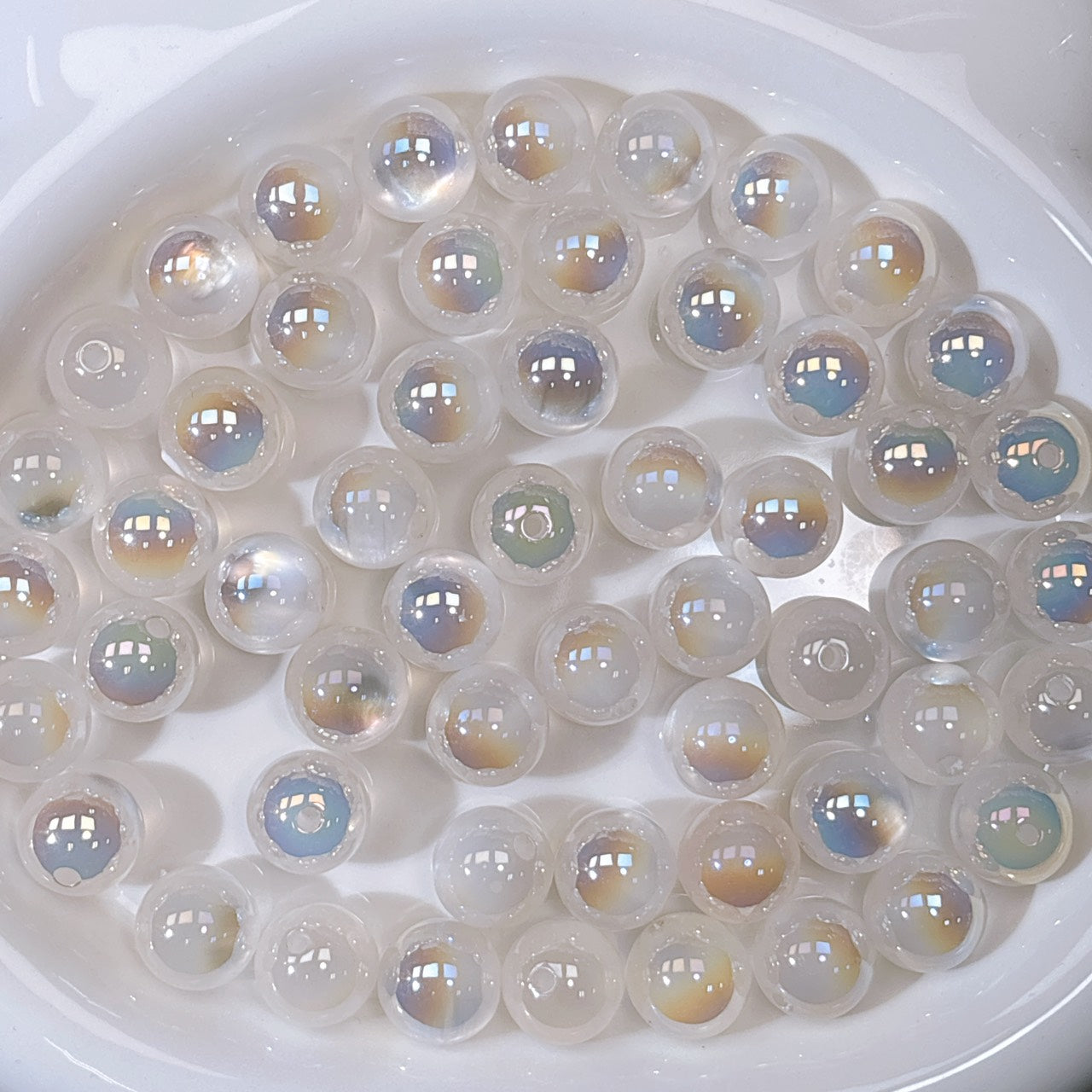 高品質 マーメイド・ジュエル No.6ホワイト 光学ビーズ 16㎜