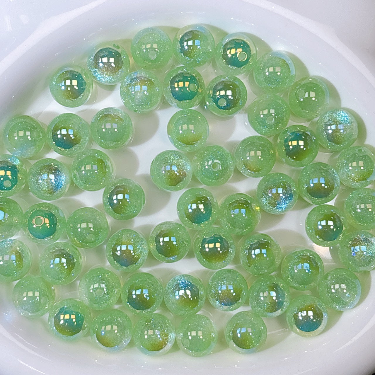 高品質 夢のカケラシリーズ No.5グリーン 光学ビーズ 16㎜