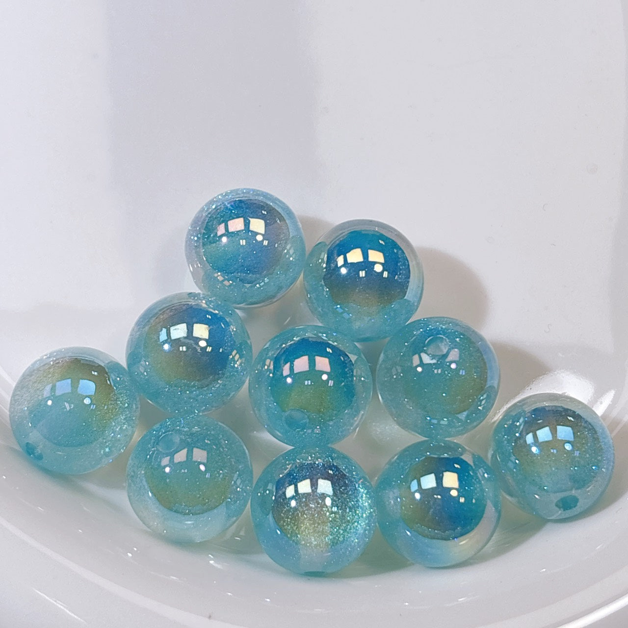 高品質 夢のカケラシリーズ No.6ライトブルー 光学ビーズ 16㎜