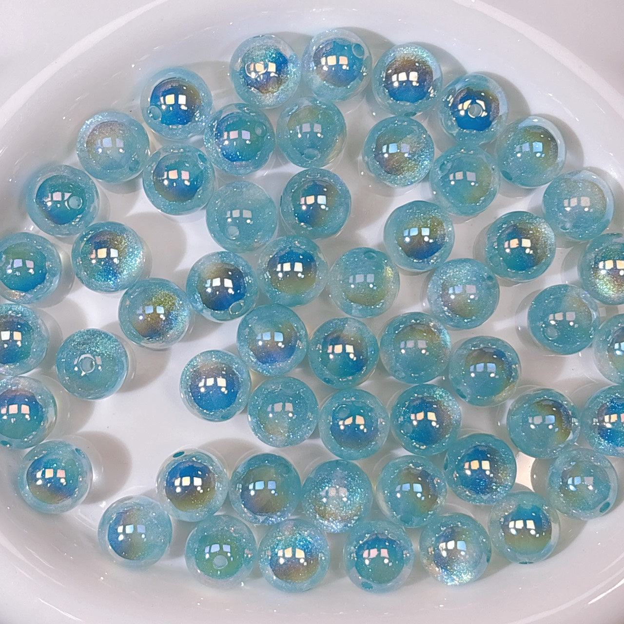 高品質 夢のカケラシリーズ No.6ライトブルー 光学ビーズ 16㎜