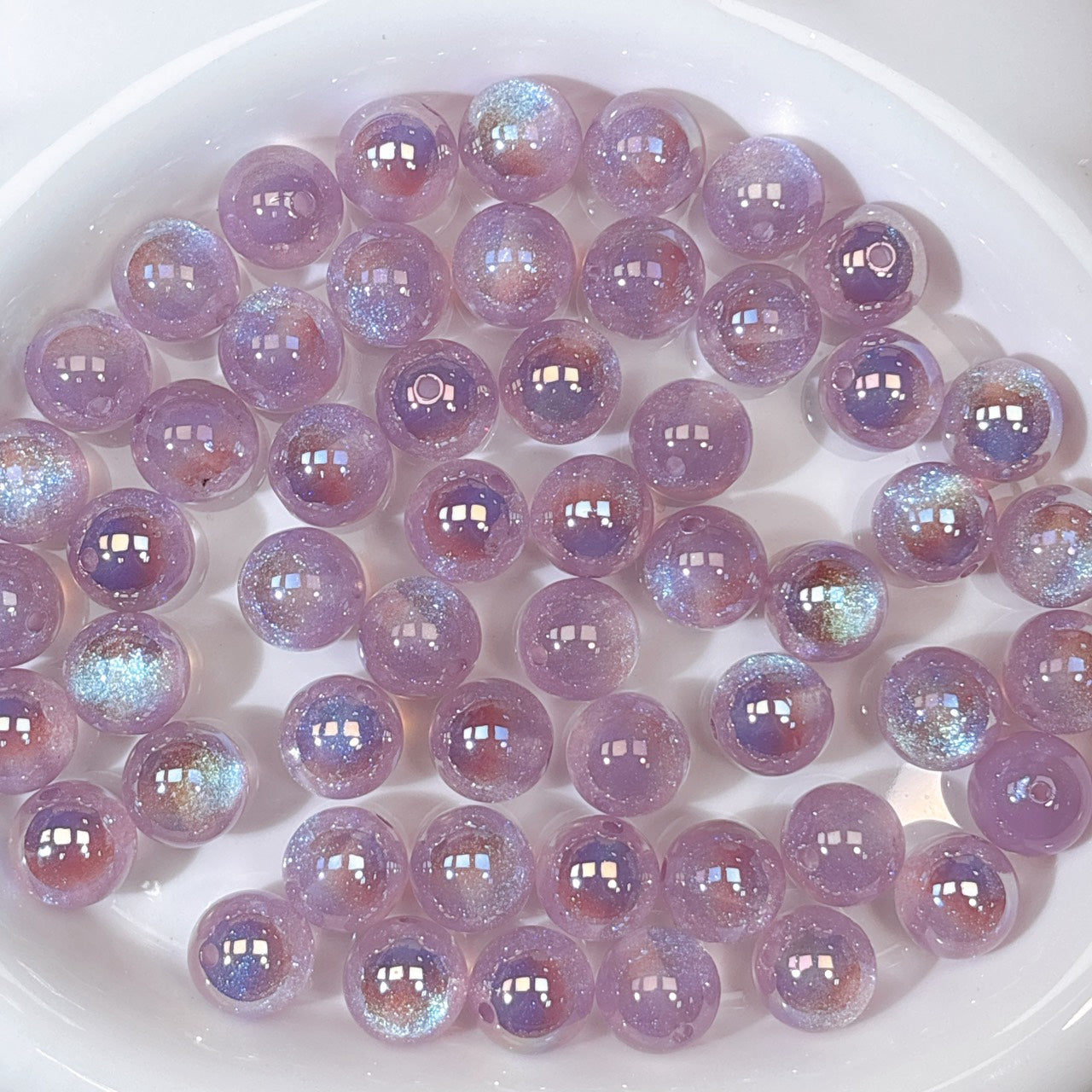 高品質 夢のカケラシリーズ No.7パープル 光学ビーズ 16㎜