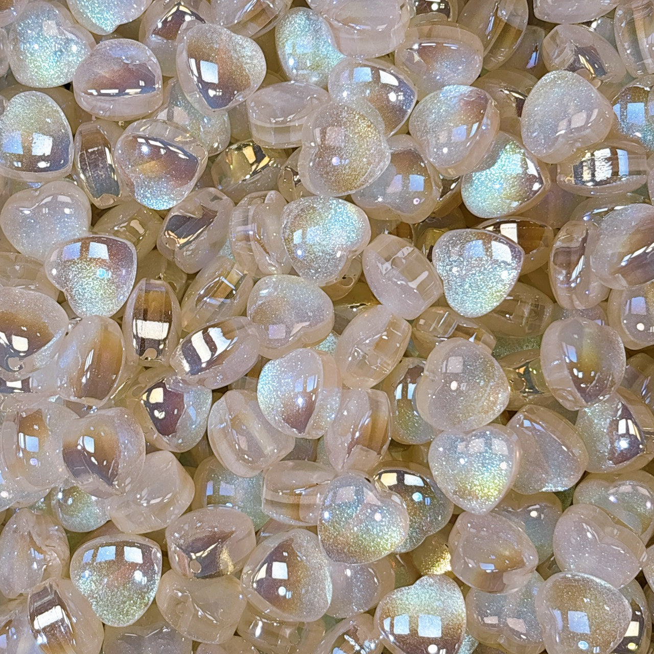 ティンカー♡ハート No.1ホワイト 光学ビーズ 15㎜