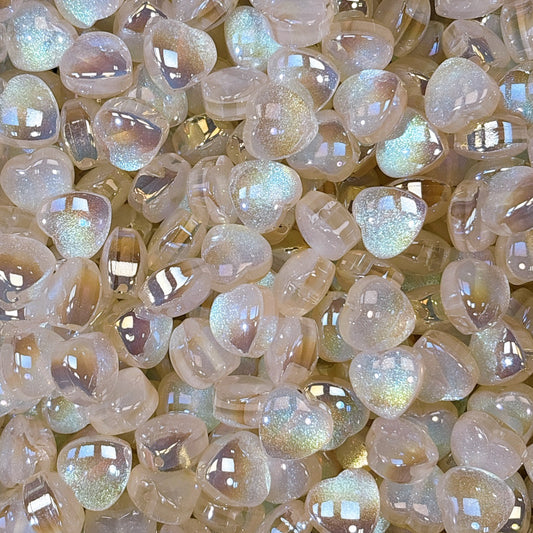 ティンカー♡ハート No.1ホワイト 光学ビーズ 15㎜