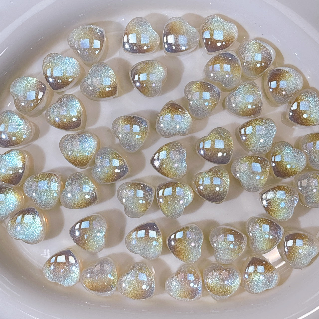 ティンカー♡ハート No.1ホワイト 光学ビーズ 15㎜