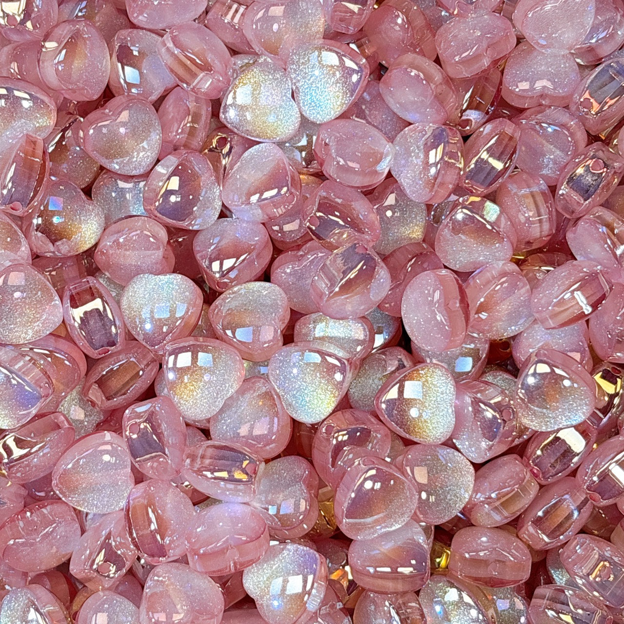 ティンカー♡ハート No.3パープル 光学ビーズ 15㎜