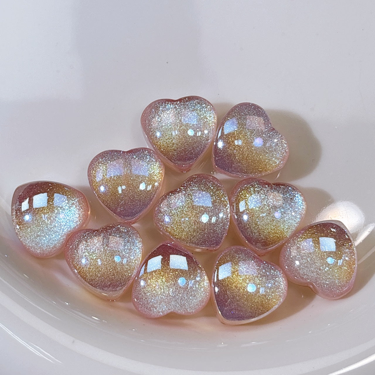 ティンカー♡ハート No.5ピンク 光学ビーズ 15㎜